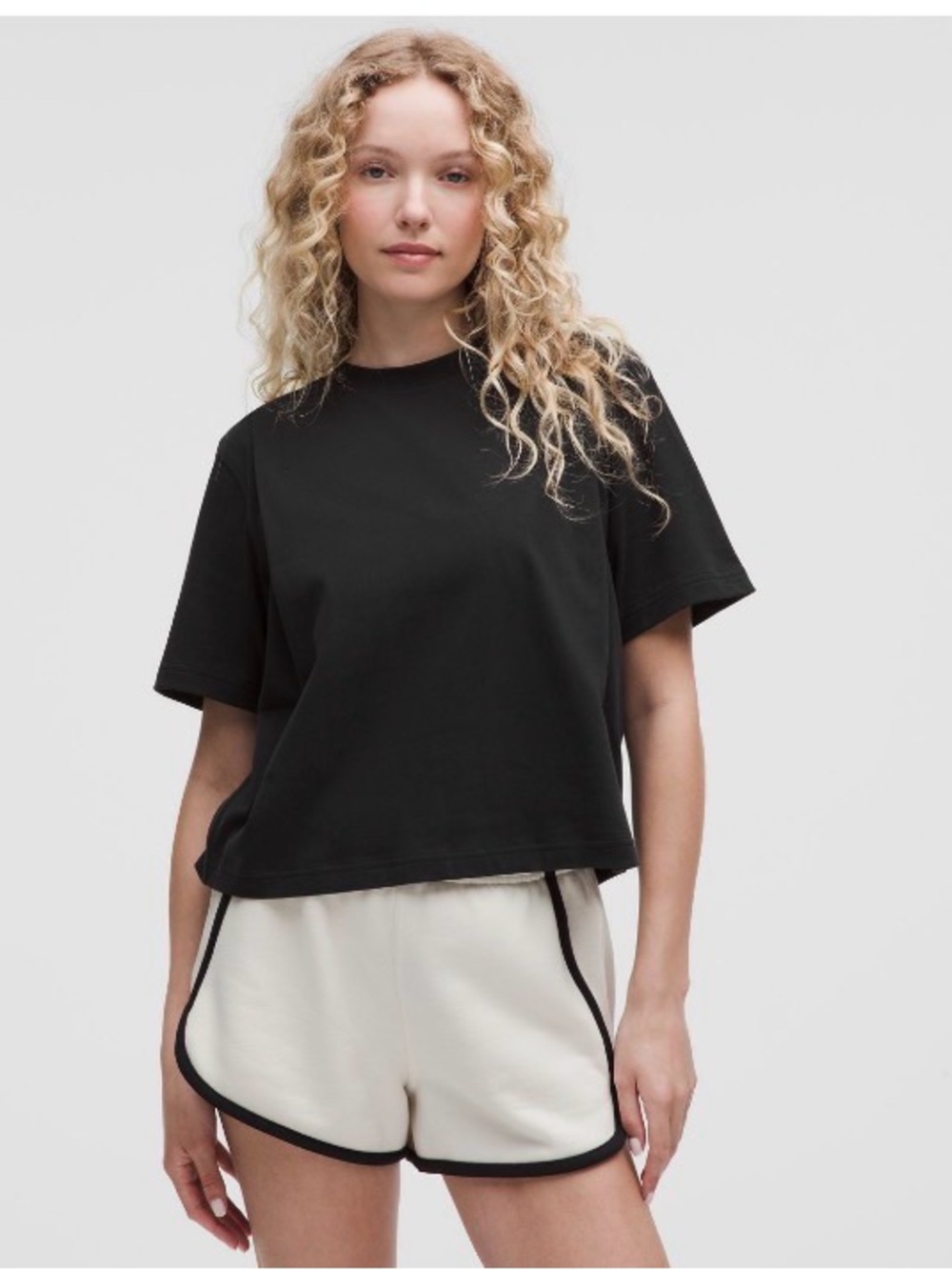 lululemon athletica Black Boxy Short-Sleeve Crew Tee